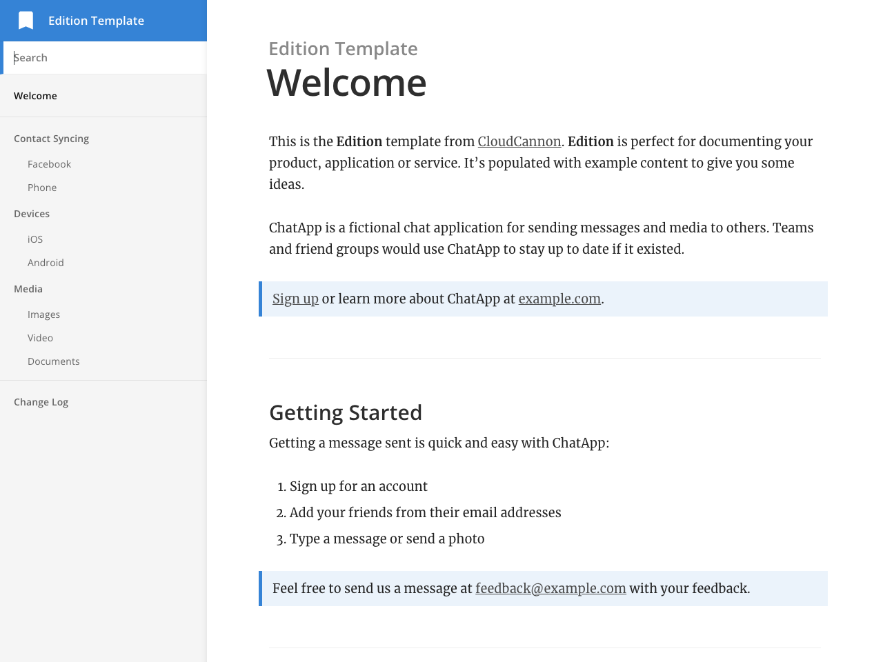 Edition screenshot