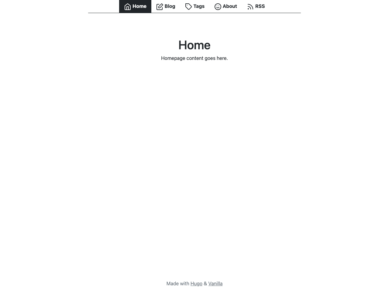Vanilla Bootstrap screenshot